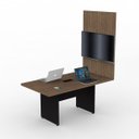 Ver imagem 6 de Mesa de Reunião com Caixa de Tomada L1.60x P90 + Painel Tv Atacadao Dos Móveis