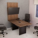 Ver imagem 1 de Mesa de Reunião com Caixa de Tomada L1.60x P90 + Painel Tv Atacadao Dos Móveis