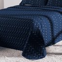 Ver imagem 4 de Cobre Leito King Heitor Bordado Hipercal 400 Fios 3 Peças - Azul Marinho