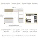 Ver imagem 4 de Armário de Cozinha Compacta 252cm com Leds Veneza Up Multimóveis V2017 Branco/Dourado