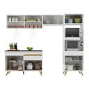 Ver imagem 6 de Armário de Cozinha Compacta 252cm com Leds Veneza Up Multimóveis V2017 Branco/Dourado