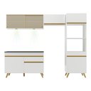 Ver imagem 7 de Armário de Cozinha Compacta 252cm com Leds Veneza Up Multimóveis V2017 Branco/Dourado