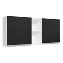 Ver imagem 1 de Armário de Cozinha Aéreo 150 cm 2 Portas e 2 Nichos Branco/Preto Glamy Madesa