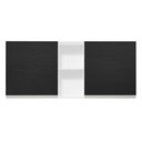 Ver imagem 7 de Armário de Cozinha Aéreo 150 cm 2 Portas e 2 Nichos Branco/Preto Glamy Madesa