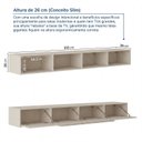 Ver imagem 3 de Rack Suspenso Ripado para TV até 75 Polegadas Planejado 210cm Aruá CabeCasa MadeiraOriginals Off White