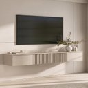 Ver imagem 1 de Rack Suspenso Ripado para TV até 75 Polegadas Planejado 210cm Aruá CabeCasa MadeiraOriginals Off White
