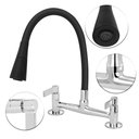 Ver imagem 2 de Torneira Misturador Gourmet Preto Flexível Cone Cozinha Mesa