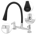 Ver imagem 2 de Torneira Misturador Gourmet Preto Flexível Cone Cozinha Mesa