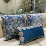 Kit 3 Almofadas Composê Veludo Mescla Mandala Azul - 2