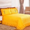 Cobre Leito Casal Queen Luxo Belle Amarelo 05 peças - 1