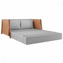 Ver imagem 3 de Sofá Cama 2 Lugares Cobre/linho Cinza - Mais Decor