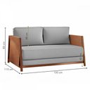 Ver imagem 4 de Sofá Cama 2 Lugares Cobre/linho Cinza - Mais Decor