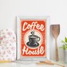 Quadro Decorativo Café Vintage 22x32cm Moldura Branca - 1