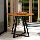 Ver imagem 1 de Mesa Industrial Jantar Sala Cozinha Pés Ferro Laís 90 Cm Nature