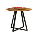 Ver imagem 2 de Mesa Industrial Jantar Sala Cozinha Pés Ferro Laís 90 Cm Nature