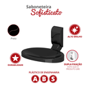 Ver imagem 2 de Saboneteira Porta Sabonete para Banheiro Linha Sofisticato Cor Preto Durín