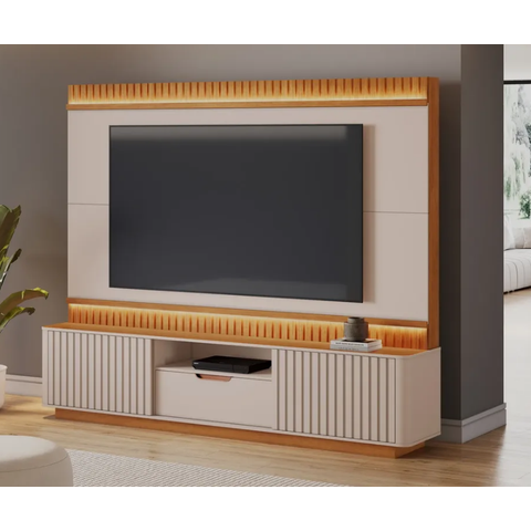 Home Atena para TV até 85' JCM Movelaria - Off/Cinamomo
