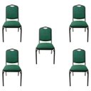 Ver imagem 1 de Kit 5 Cadeiras para Hotel Auditório Igreja Restaurante Eventos com Reforço Empilhável Cor Verde Polt