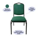 Ver imagem 3 de Kit 5 Cadeiras para Hotel Auditório Igreja Restaurante Eventos com Reforço Empilhável Cor Verde Polt
