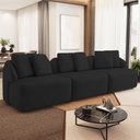 Ver imagem 1 de Sofá 4 Lugares para Sala de Estar Living 288cm Arlo F04 Veludo Preto - Lyam Decor