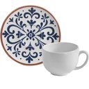Ver imagem 1 de Xícara para Chá com Pires Branca 220ml Stoneware Coimbra Porto Brasil Caneca Avulsa