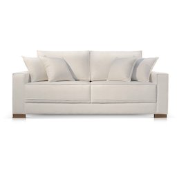 Sofá 3 Lugares Fixo Living Hotello Linho Offwhite 2,2m - 2