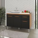 Ver imagem 1 de Balcão Lírio 3 Portas 1 Gaveta Cozinha Mb1 120cm