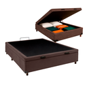 Ver imagem 1 de Cama Box Bau Casal Blindado Nature Marrom 138x188