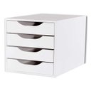 Ver imagem 1 de Caixa Arquivo Gaveteiro em MDF Branco com 4 Gavetas Fundas