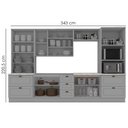 Ver imagem 4 de Cozinha Modulada 7 Pecas 343 Cm Ce172 Americana Henn Cinza Calcare