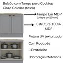 Ver mais imagens de Cozinha Modulada 7 Pecas 343 Cm Ce172 Americana Henn Cinza Calcare