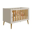Ver imagem 2 de Kit Quarto Infantil Elfe Areia Fosco e Savana - Cômoda 4 Gavetas + Guarda-Roupa + Berço Noah com Pés