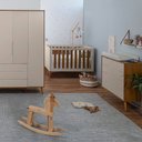 Ver imagem 1 de Kit Quarto Infantil Elfe Areia Fosco e Savana - Cômoda 4 Gavetas + Guarda-Roupa + Berço Noah com Pés