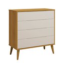 Ver imagem 3 de Kit Quarto Infantil Elfe Areia Fosco e Savana - Cômoda 4 Gavetas + Guarda-Roupa + Berço Noah com Pés