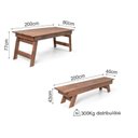 Ver imagem 3 de Conjunto 8 Lugares 1 Mesa e 2 Bancos de Madeira Maciça Área Externa Jardim