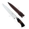 Faca Forjada Integral Artesanal Mosqueada Aço Inox Alemão 420c Churrasco - 7