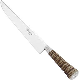 Faca Cutelaria 12" Rabo de Tatu Churrasco Bainha de Couro Inox - 1