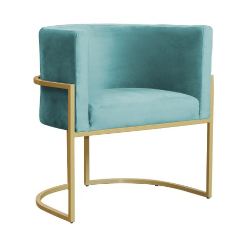 Poltrona Luana Decorativa Veludo Cores - DS Estofados - Azul Turquesa