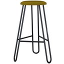 Ver imagem 1 de Banqueta Baixa Bar Cozinha Sala de Jantar Áris C01 Preto Linho Mostarda - Lyam Decor