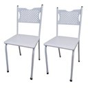 Ver imagem 1 de Kit 2 Cadeira para Cozinha Mc Jantar Tubular Almofadada Medcombo Branco Estrutura Branca com Assento
