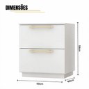 Ver imagem 4 de Kit 2 Mesas de Cabeceira Branca Espaçosa Moderna 50cm 2 Gavetas Criado Quarto Lateral Cama Funcional