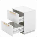 Ver imagem 7 de Kit 2 Mesas de Cabeceira Branca Espaçosa Moderna 50cm 2 Gavetas Criado Quarto Lateral Cama Funcional