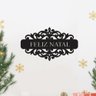 Placa Feliz Natal com Arabesco 30cmx17cm - Cria Arte Laser Madeira Clara - 3