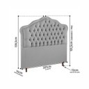 Ver imagem 7 de Kit Cama Box King + Cabeceira Estofada em Madeira Maciça Curva Provençal com Capitonê Cinza Linho