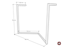 Ver imagem 3 de Mesa Industrial Base De Ferro Preto em V Tampo 90x90 Branco