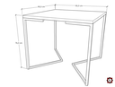 Ver imagem 2 de Mesa Industrial Base De Ferro Preto em V Tampo 90x90 Branco