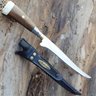 Faca Fileteira Peixe Gado Carne Inox 8" Cabo Artesanal Madeira e Osso - 4