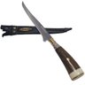 Faca Fileteira Peixe Gado Carne Inox 8" Cabo Artesanal Madeira e Osso - 1