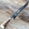 Faca Fileteira Peixe Gado Carne Inox 8" Cabo Artesanal Madeira e Osso - 2