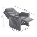 Ver imagem 4 de Poltrona Papai e Mamãe Reclinável Decorativa em Veludo para Sala Cinza